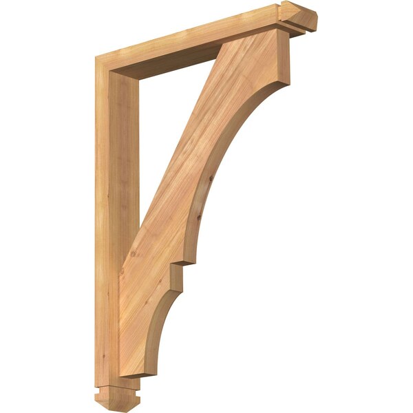 Ekena Millwork Balboa Arts and Crafts Smooth Bracket w/ Offset Brace, Western Red Cedar, 3 1/2"W x 20"D x 28"H BKT0402X20X28BOA03SWR - main